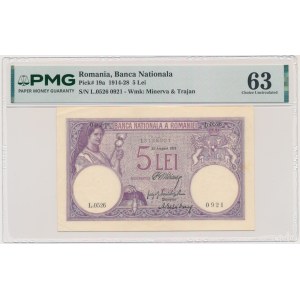 Rumunsko, 5 lei, 1917 – PMG 63