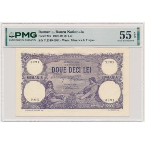 Romania, 20 Lei 1920 - PMG 55 EPQ