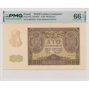 100 złotych 1940 - ZWZ - B - PMG 66 EPQ