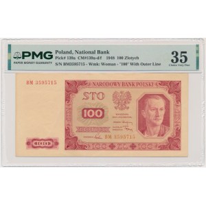 100 złotych 1948 - BM - PMG 35