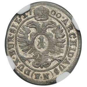 Silesia, Habsburg rule, Leopold I, 1 Kreuzer Oppeln 1700 FN - NGC MS62