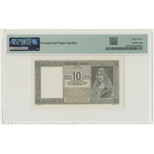 Jugoslávie, 10 dinárů, 1939 – PMG 67 EPQ