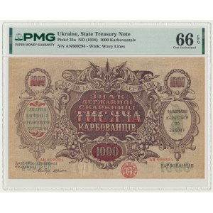 Ukraine, 1.000 Karbovantsiv (1918) - PMG 66 EPQ