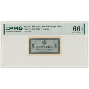 Russia, 5 Kopecks (1915) - PMG 66 EPQ