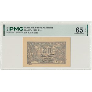 Romania, 2 Lei 1920 - PMG 65 EPQ