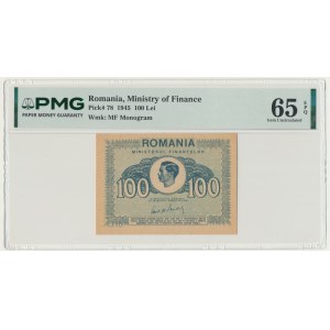 Romania, 100 Lei 1945 - PMG 65 EPQ