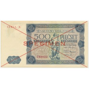 500 złotych 1947 - SPECIMEN - X 789000 -