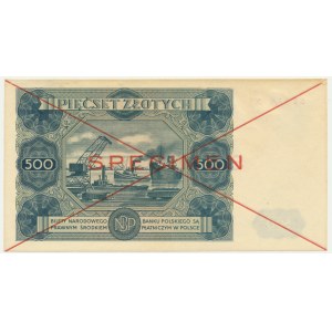 500 złotych 1947 - SPECIMEN - X 789000 -
