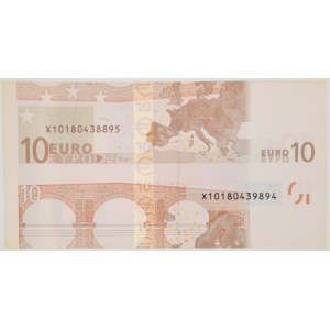 Germany, 10 Euro 2002 - ERROR NOTE - CUTTING ERROR