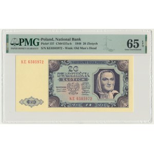 20 zlotych, 1948 - KE - PMG 65 EPQ