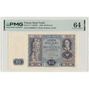 20 zlotys 1936 - DA - PMG 64
