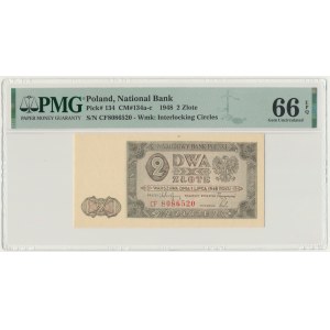2 zlote, 1948 - CF - PMG 66 EPQ