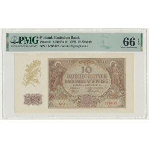10 zlotych, 1940 - J - PMG 66 EPQ