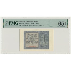 1 złoty 1940 - A - PMG 65 EPQ