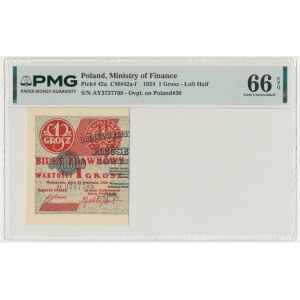 1 Groschen 1924 – AY – linke Hälfte – PMG 66 EPQ