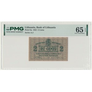 Litauen, 2 Cent 1922 – PMG 65 EPQ