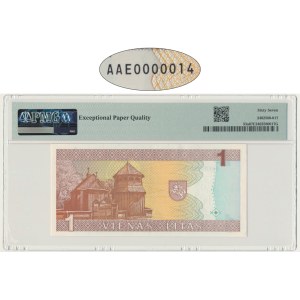 Lithuania, 1 Litas - AAE - PMG 67 EPQ - LOW SERIAL NUMBER
