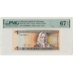 Lithuania, 1 Litas - AAE - PMG 67 EPQ - LOW SERIAL NUMBER