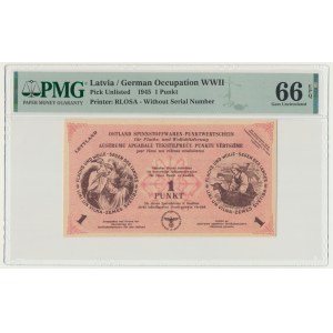 Latvia, German Occupation, 1 Punkt 1945 - PMG 66 EPQ