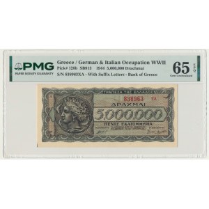 Grecia, 5 milioni di dracme del 1944 - PMG 65 EPQ