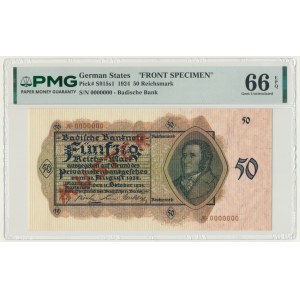 Niemcy, 50 reichsmarek (1924) - WZÓR - PMG 66 EPQ