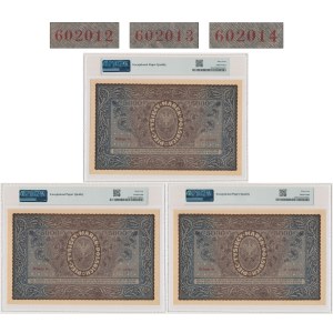 Set, 5,000 marks, 1920 – Series III M – PMG 64 EPQ (3 pieces)