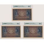 Set, 5,000 marks, 1920 – Series III M – PMG 64 EPQ (3 pieces)