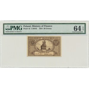 20 grošov 1924 – PMG 64 EPQ