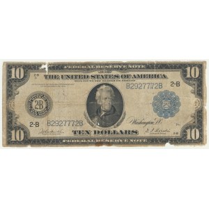 USA, Blue Seal, New York, 10 Dollar 1914 – 2B – Burke &amp; Houston –