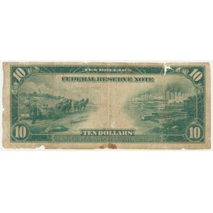 USA, Blue Seal, New York, 10 Dollar 1914 – 2B – Burke &amp; Houston –
