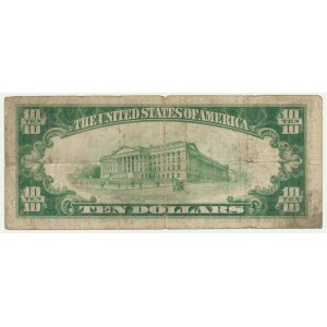 USA, Brown Seal, New York, 10 Dollars 1929 - Jones & Woods -