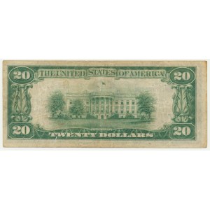 USA, Brown Seal, Chicago, 20 dolarów 1929 - Jones & Woods -