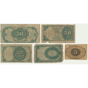 USA, lot 5-50 Cents 1862-75 (5 pcs.)