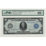USA, Blue Seal, New York, 10 Dollars 1914 - 2B - Burke & Houston - PMG 66 EPQ