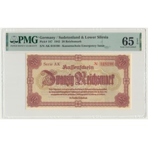Germany (Sudetenland-Lower Silesia), 20 Mark 1945 - PMG 65 EPQ