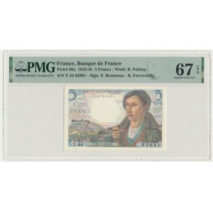 France, 5 Francs 1943 - PMG 67 EPQ