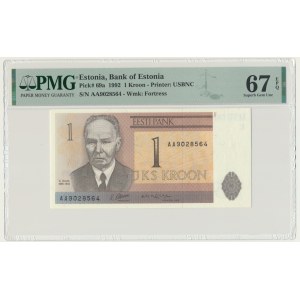 Estonia, 1 Kroon 1992 - PMG 67 EPQ