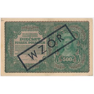 500 marks, 1919 - DESIGN - Series II E - with a later overprint