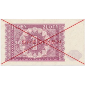 1 zloty 1946 - SPECIMEN - red overprint