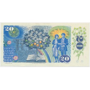 Slovakia, 20 Korun 1993 (1988) - with adhesive stamp -