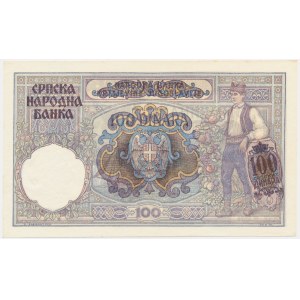 Serbia, German occupation, 100 Dinara 1941