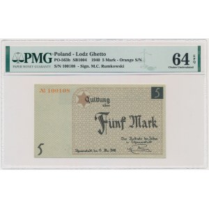 5 Mark 1940 - orange serial number - PMG 64 EPQ - cardboard paper