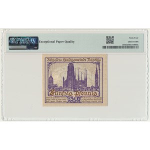 Danzig, 50 Pfennig 1919 – violett – PMG 64 EPQ