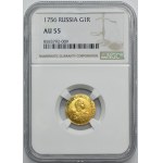 Russia, Elizabeth, Rouble Moscow 1756 - NGC AU55