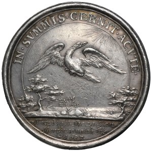 John III Sobieski, Medal Johannes Hevelius Danzig 1687 - SILVER