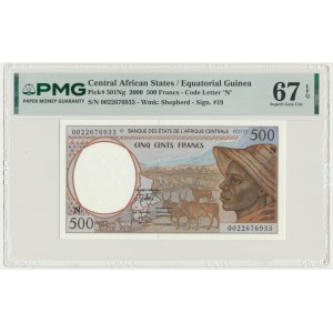 Central African States, Equatorial Guinea, 500 Francs 2000 - PMG 67 EPQ