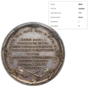 Stanislaus August Poniatowski, Medal for death of Maria Amalia Mniszech 1772 - PCGS MS62