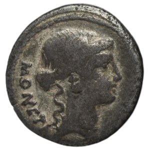 Roman Republic, T. Carisius, Denarius