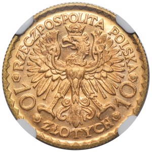 10 zlotych, 1925, Chrobry - NGC MS65