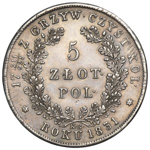 Powstanie Listopadowe, 5 złotych Warszawa 1831 KG
